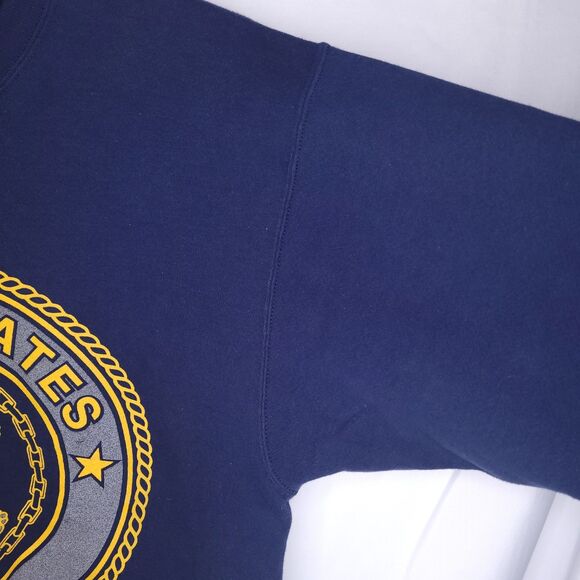 Vintage United States Navy Sweatshirt Mens Medium Navy Fleece - Picture 5 of 12